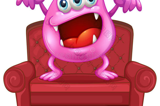有粉红色怪物的椅子