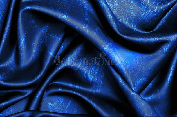 深蓝色花纹织物