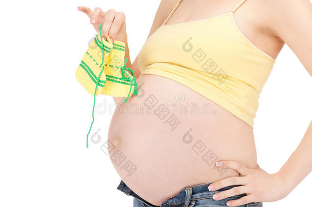 孕妇肚子和袜子