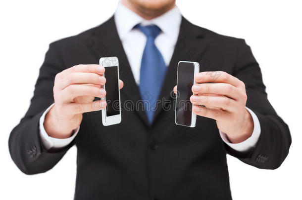 商家展示空白屏幕智能手机