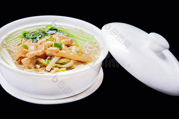 鸡汤，中国传统美食隔离在bl上