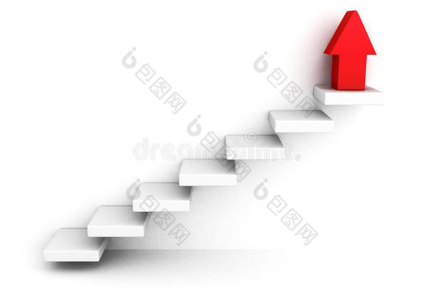 红色成长之箭和楼上的<strong>阶梯阶梯</strong>