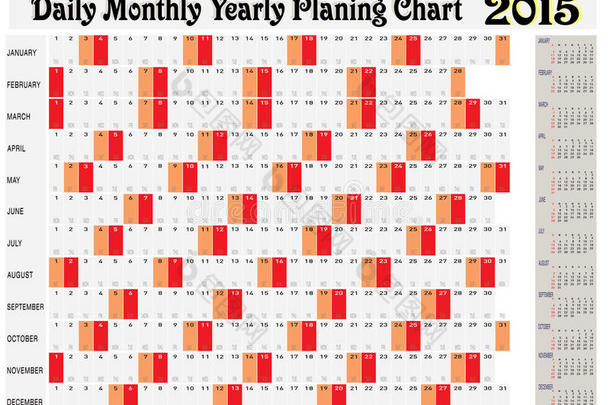 2015年月度计划表