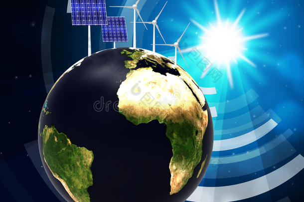 太阳能电池板预示着替代能源和全球化