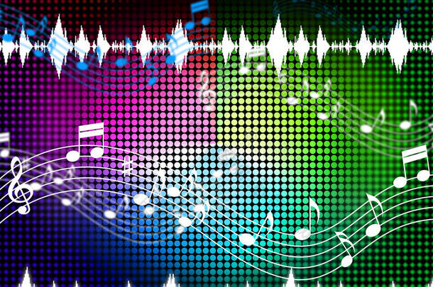 音乐的色彩背景显示出声音的和谐和歌唱