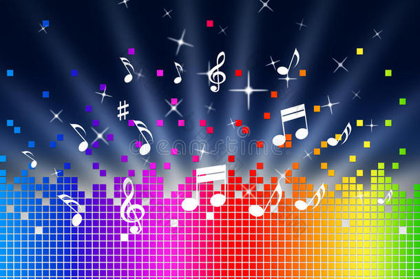 彩虹音乐背景显示和声或乐曲