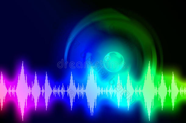 声波背景显示音频频谱或能量