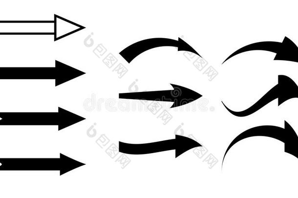 黑色箭头-元素的矢量集
