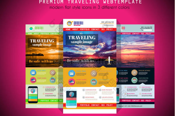 单页旅游网站平面ui设计模板