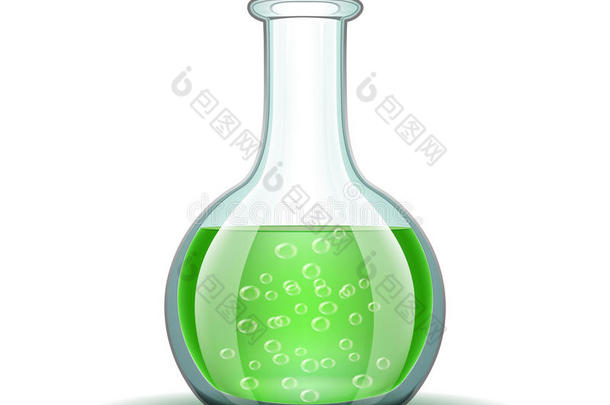 化学实验室绿色透明烧瓶