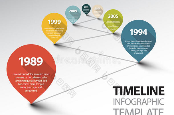 带指针的信息图表时间线模板