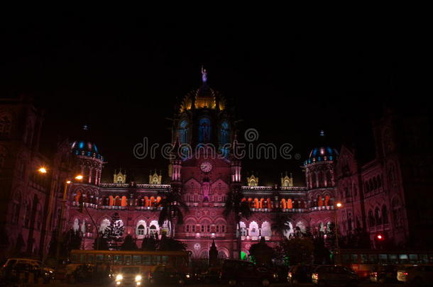 孟买市政建筑庆典照明八