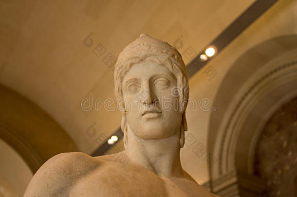 阿瑞斯·博尔盖塞雕塑头像照片，<strong>卢浮宫</strong>，法国。