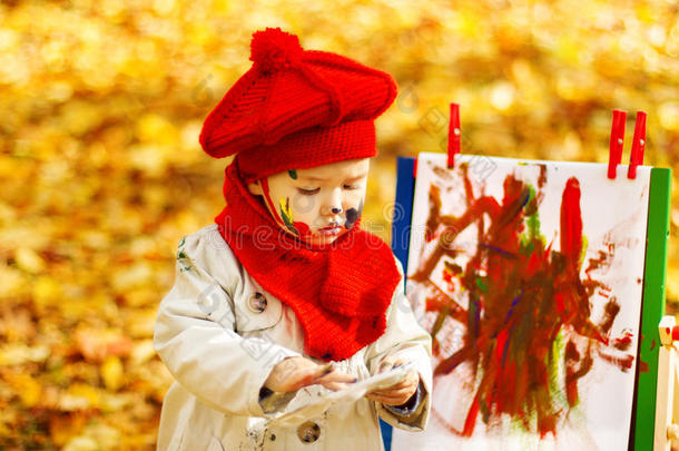 儿童公园秋季画架