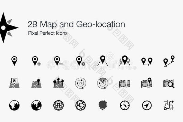 29个地图和地理位置像素完美图标