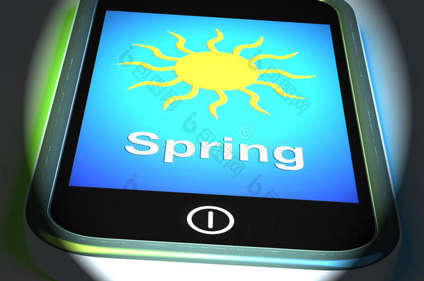 春季电话显示春天的季节