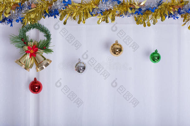 圣诞背景，铃铛装饰