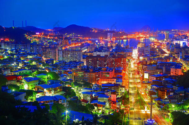 台湾基隆市夜景