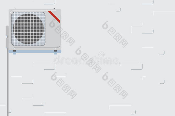 白砖墙背景和<strong>空调</strong>图标