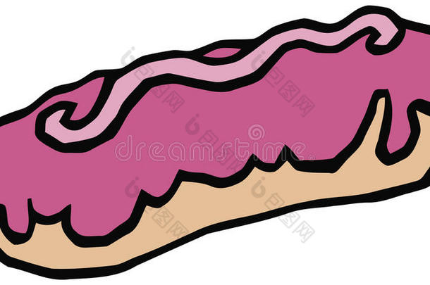 粉红釉中的甜蜜画卷矢量插图