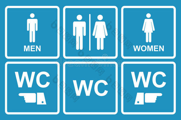 男女卫生间图标表示卫生间、卫生间