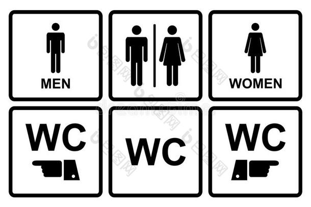 男女卫生间图标表示卫生间、卫生间