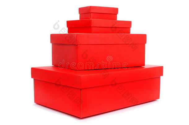 一<strong>堆</strong>红色<strong>礼盒</strong>
