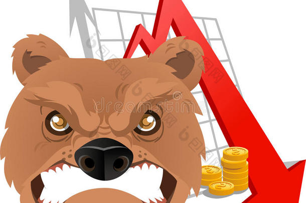 愤怒的交易者股票市场熊市对经济箭头红色统计数据感到愤怒
