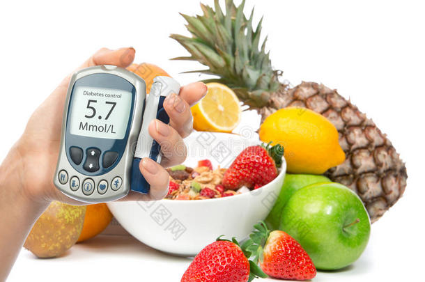 糖尿病糖尿病概念血糖仪与健康有机食品