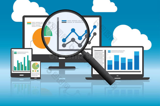 网站分析和搜索引擎优化数据分析概念。