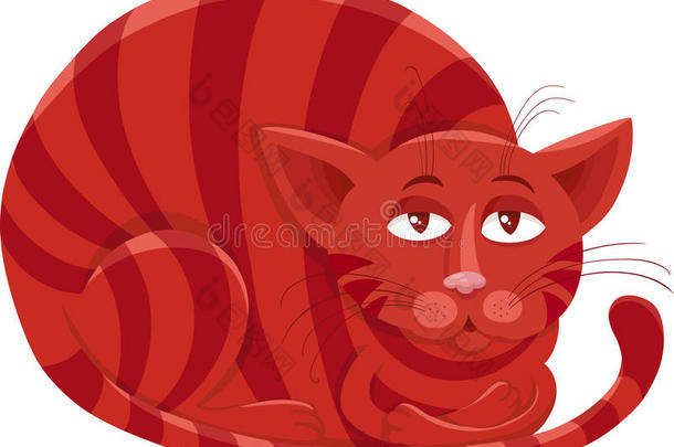 红猫人物卡通插画
