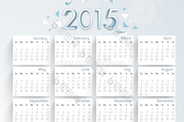 新年快乐2015年庆祝与<strong>年历</strong>。