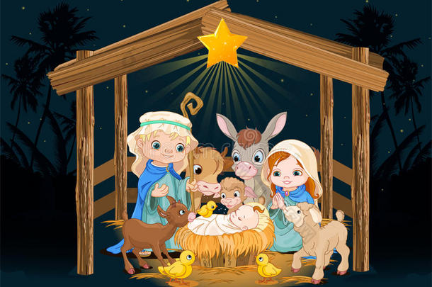 圣诞夜的神圣家庭