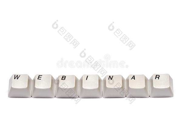 从计算机键盘按钮收集单词网络研讨会隔离