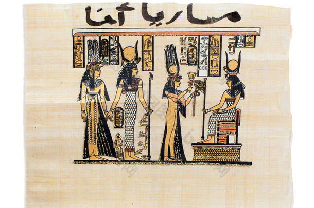 埃及纸莎草显示Nefertari和ISIS