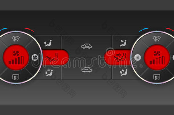 双<strong>空调</strong>设计与红色液晶显示器