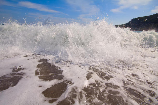 海滩<strong>海浪</strong>，<strong>海浪</strong>，<strong>海浪</strong>，泡沫，附近