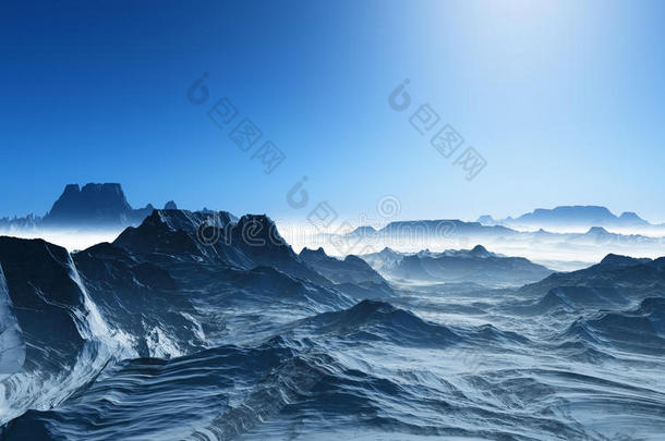 三维超现<strong>实景</strong>观与雪山