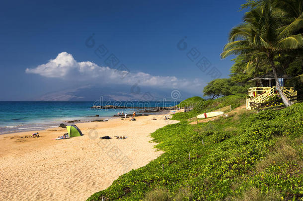 海滩蓝色海岸夏威夷小屋