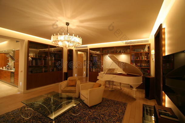 带钢琴的客厅