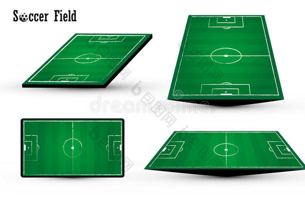 足球绿场粉笔查卡尔线设计白色背景