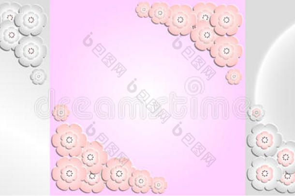 樱花纸花装饰框架