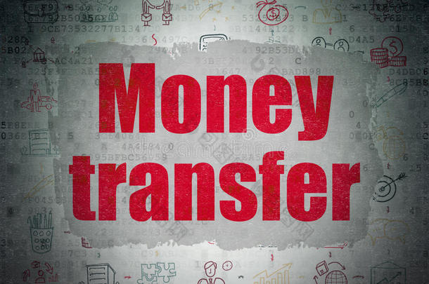 金融概念：数字纸上的货币转移