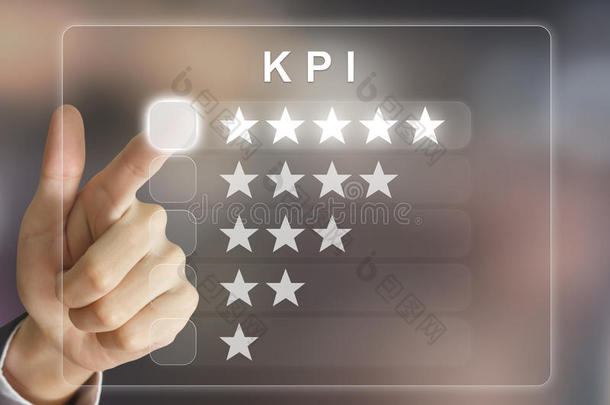 虚拟屏幕上的业务手推式kpi或关键绩效指标