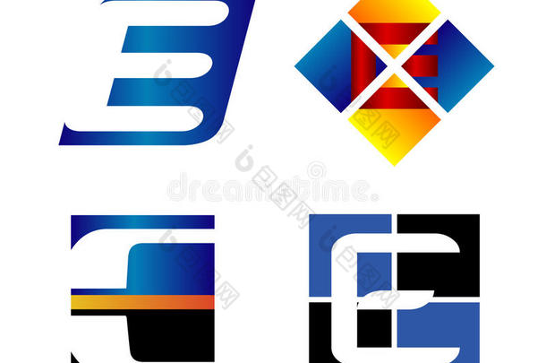 公司标志e信公司矢量设计模板