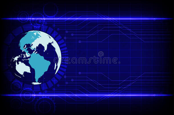 抽象世界技术电子线蓝色背景