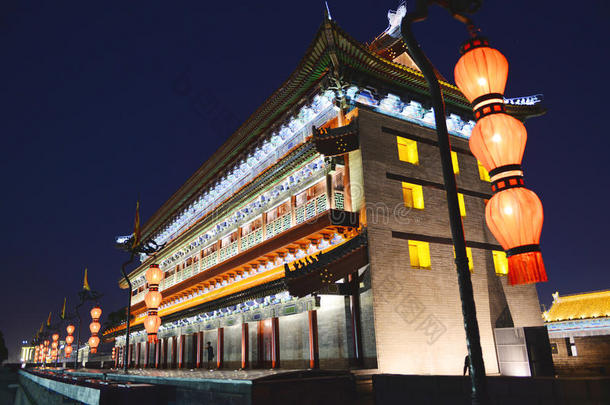 中国传统建筑夜间建筑
