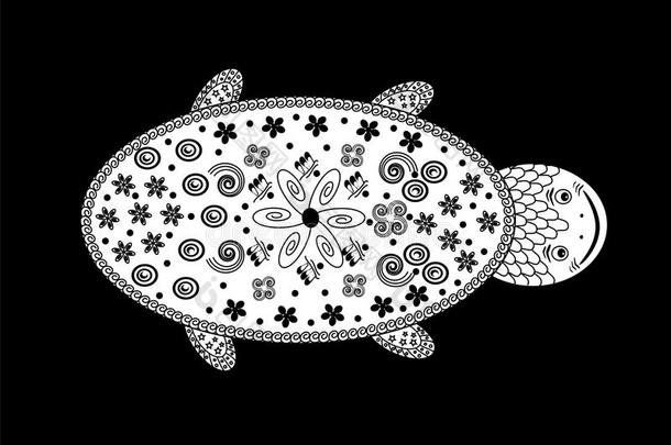 图形黑白海龟民族风格