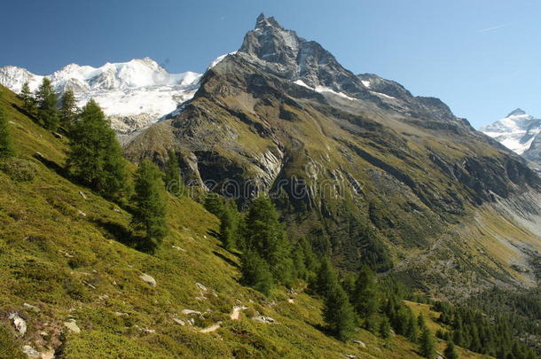 阿尔卑斯山周年纪念云欧洲的冰期的