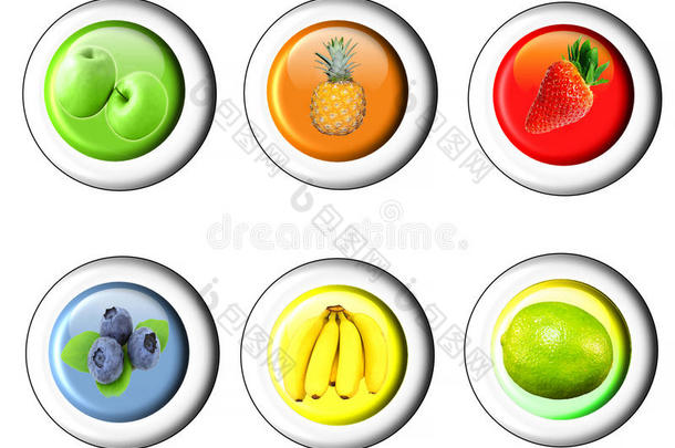按钮设置水果图标